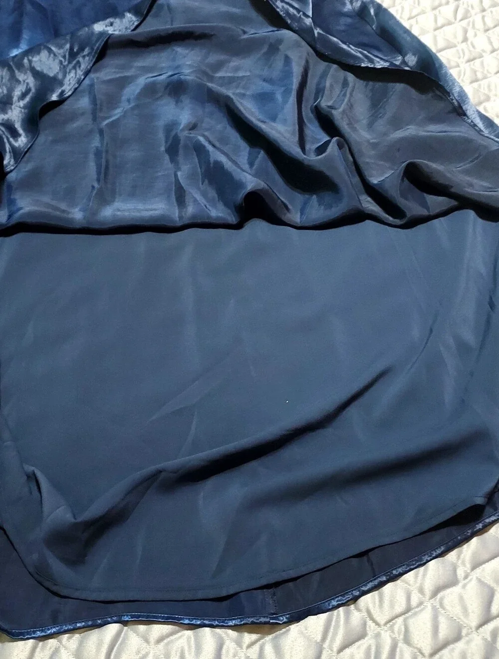 Abercrombie & Fitch Strapless Navy Satin Maxi Gown Sz-L